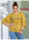Yellow Arya Falak Western Rayon Cotton Work Designer Party Wear Ladies Tops 05